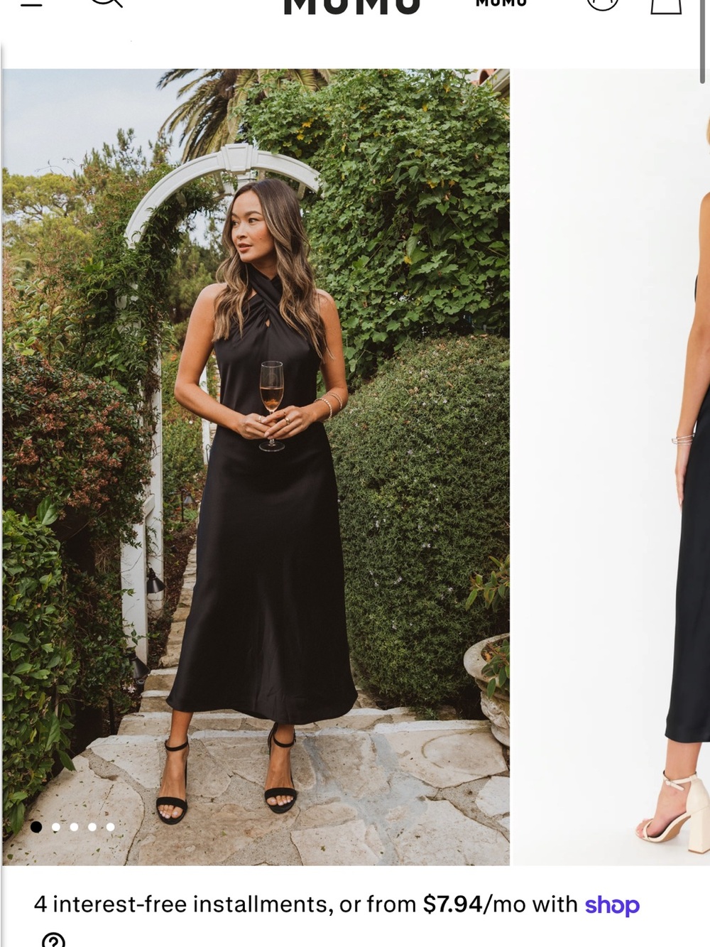 Show Me Your MuMu Black Twist-Neck Halter Midi Dress